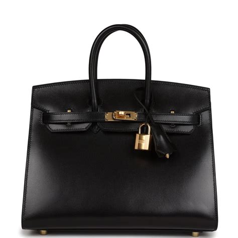 hermes birkin sellier 25 black box leather gold|Birkin 25 silver leather.